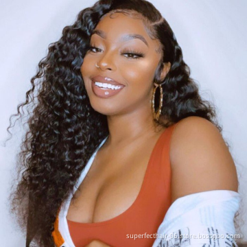 Superfect Wholesale Cheap Undetectable Knots 5x5 Lace Closure Water Wave Wig For Women Human Hair Wigs